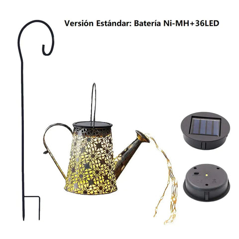 Solar Garden Kettle Lamp - Wrought Iron Outdoor Lighting Frugal Finds Galore