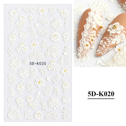 3D Hollow White Bridal Lace Butterfly Nail Stickers Frugal Finds Galore
