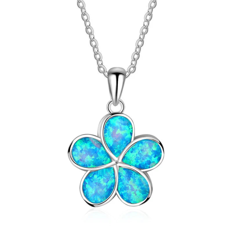 Blue Imitation Opal Sea Turtle Necklace