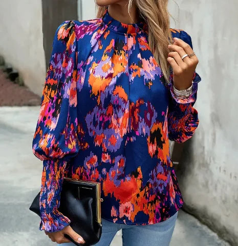 Women's Long Sleeve Printed Shirt