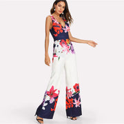 Floral Print Sleeveless Jumpsuit with Zipper Closure Frugal Finds Galore