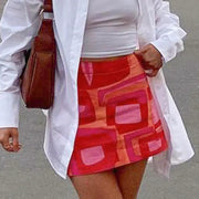 Abstract Plaid Print Sexy Hip Bag Skirt Frugal Finds Galore