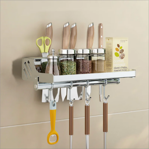 Wall-mounted Multi-function Kitchen Rack for Utensils Frugal Finds Galore