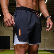 Men's Double Layer Stretch Shorts for Fitness Exercise Frugal Finds Galore