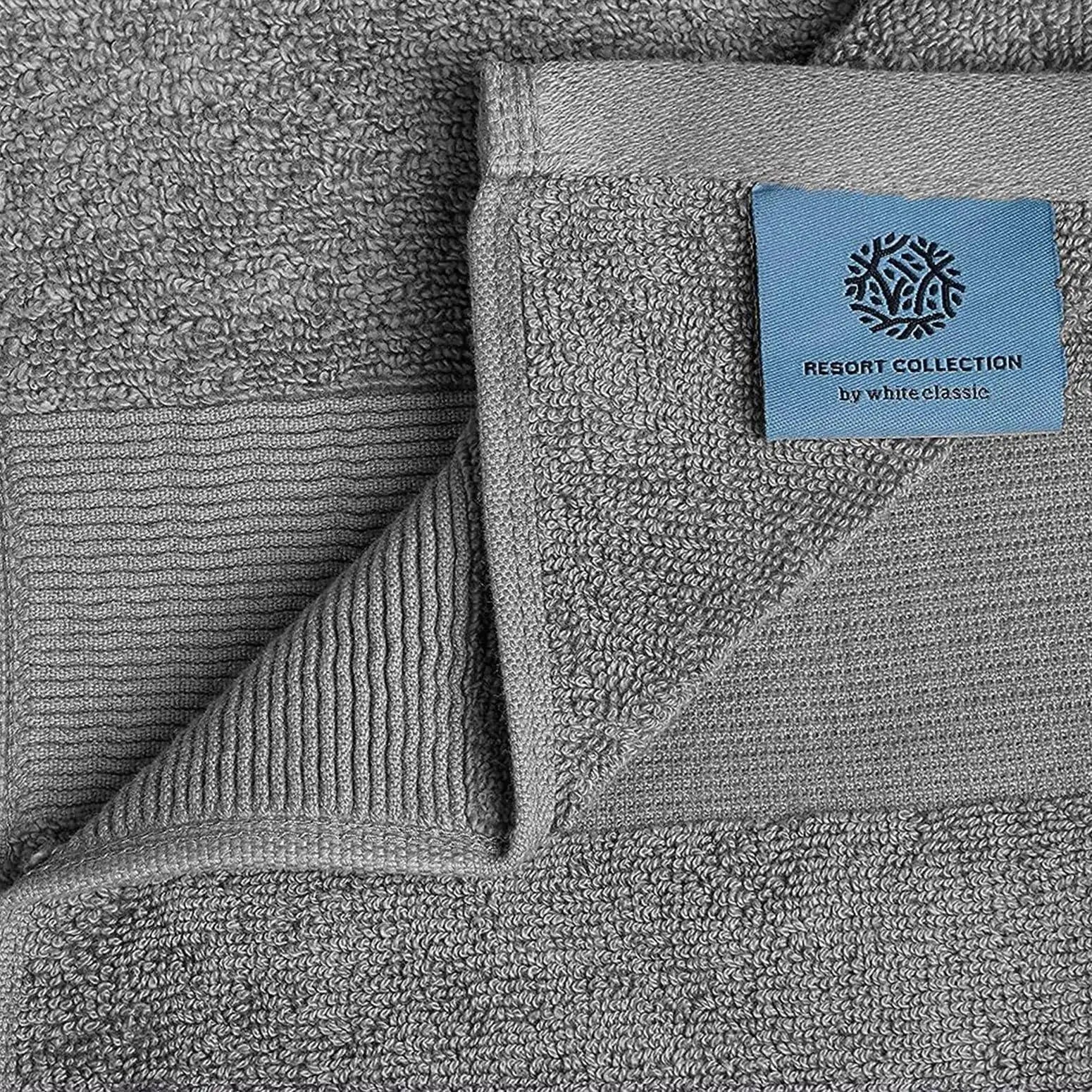 12 Pack Smoke Grey Resort Collection Soft Washcloth Face Body Towel Set 12x12 in