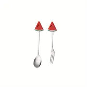Fruit Handle Stainless Steel Spoon and Fork Set of 2 Frugal Finds Galore