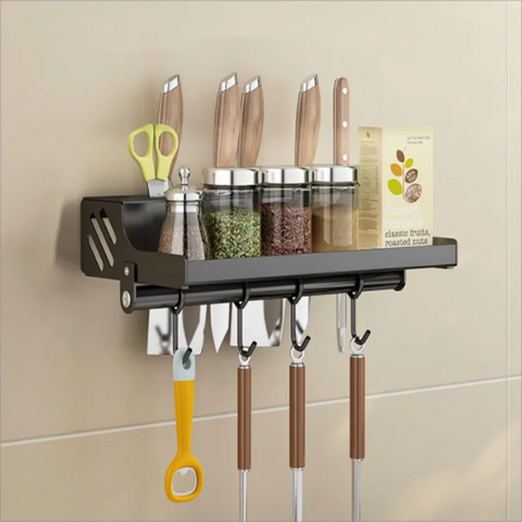 Wall-mounted Multi-function Kitchen Rack for Utensils Frugal Finds Galore
