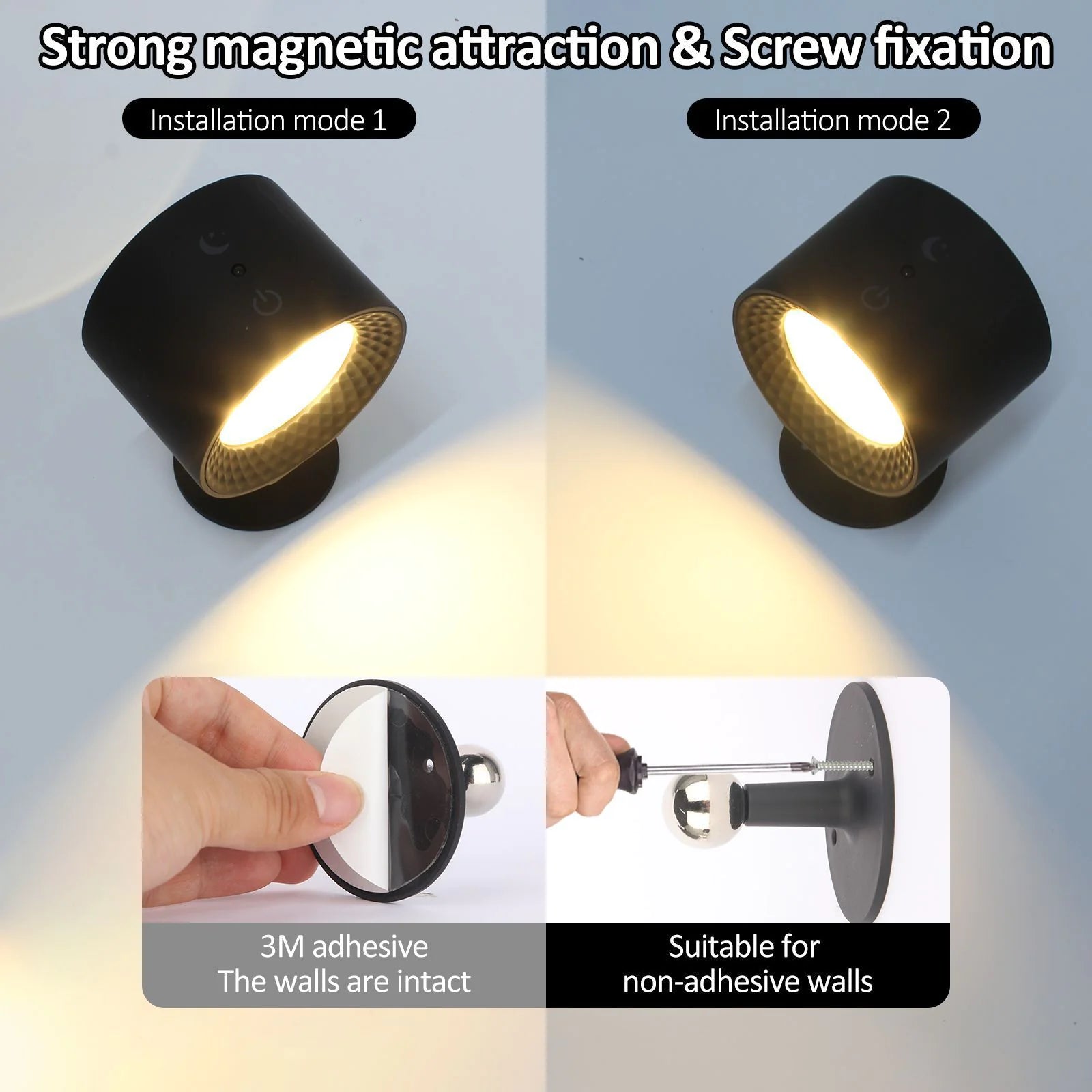 Double-Headed Magnetic Bedside Night Lamp