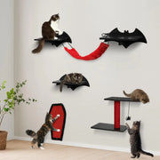 Gothic Cat Wall Shelves, 4pcs Wall-Mounted Cat Climber Set Frugal Finds Galore