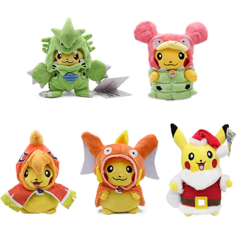 24 Pcs Pokemon Pikachu Cosplay Toys Charizard Snorlax Garchomp Tyranitar Hydreigon Anime Stuffed Plush Cartoon Peluche Dolls