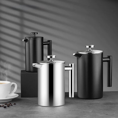 Stainless Steel Double-Layer French Press Coffee Pot Frugal Finds Galore