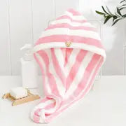 Coral Fleece Microfiber Hair Drying Towel and Shower Cap Frugal Finds Galore