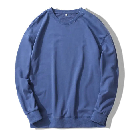 Men's Long-Sleeved Loose Solid Color Terry Sweater Frugal Finds Galore