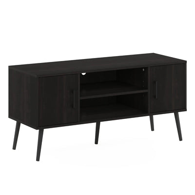 55 Inch TV Entertainment Center with Storage, Open Shelves, Espresso Frugal Finds Galore