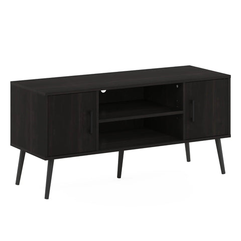 55 Inch TV Entertainment Center with Storage, Open Shelves, Espresso Frugal Finds Galore