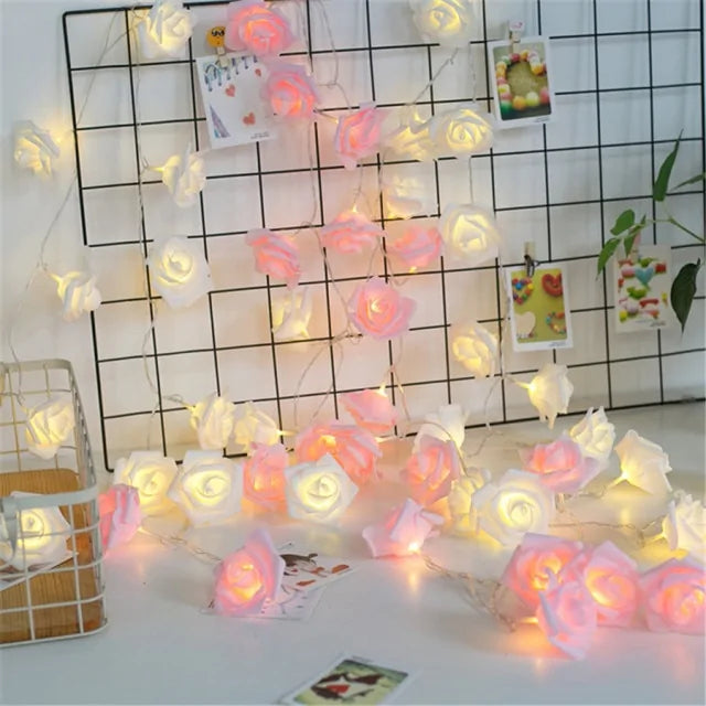 USB/Battery Operated LED Rose Flower String Lights