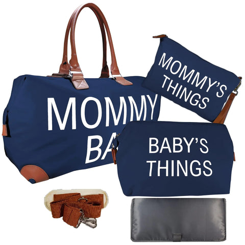Mommy Bag Diaper Bag Set | X-Large Capacity Tote Bag | 2 Supplemental Bags | Changing Pad | Quality Material | Thoughtful Gift Idea Frugal Finds Galore