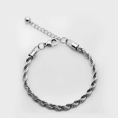 Men's Fashion Titanium Steel Twisted Rope Bracelet Frugal Finds Galore