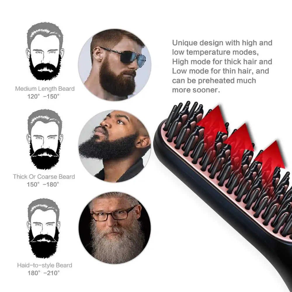 3 In 1 Multifunctional Hair Comb Brush Beard Straightener