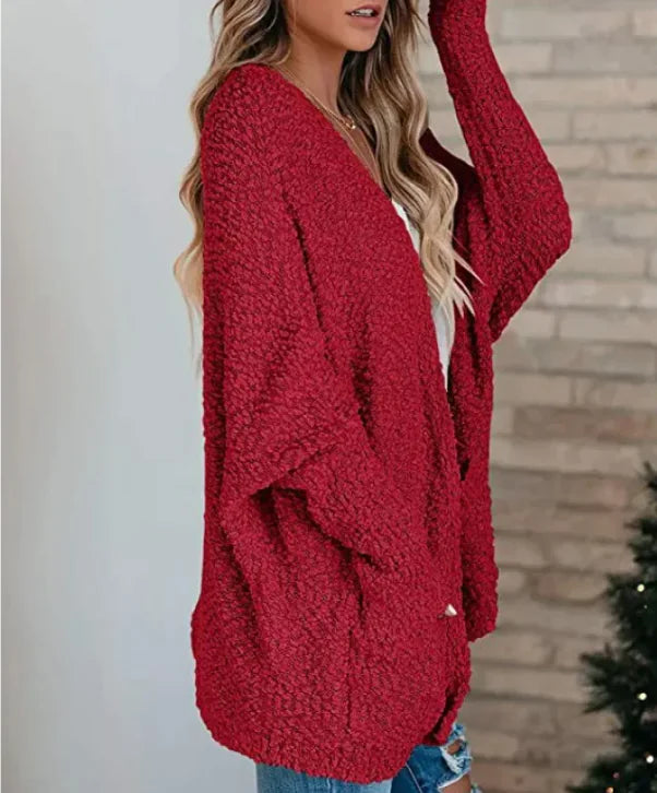 Knitted Pocketed Cardigan Sweater