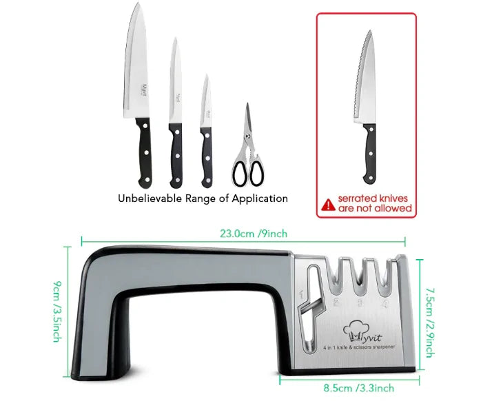 4 Stage Knife & Scissor Sharpener