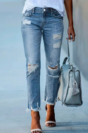 Cropped Ripped Jeans Frugal Finds Galore