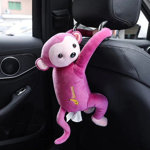 Monkey Tissue Box for Car Seat Back - Hanging Design Frugal Finds Galore
