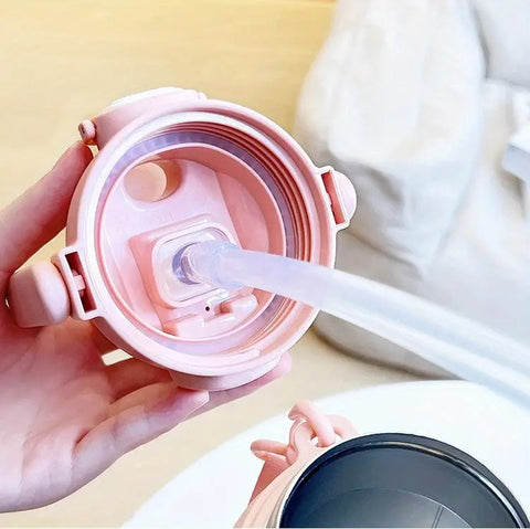 Large-Capacity Portable Thermos Cup with Straw Frugal Finds Galore