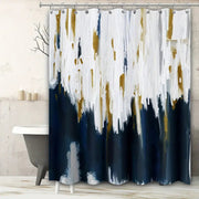 Navy Blue Oil Painting Shower Curtain for Your Bathroom Frugal Finds Galore