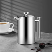 Stainless Steel Double-Layer French Press Coffee Pot Frugal Finds Galore