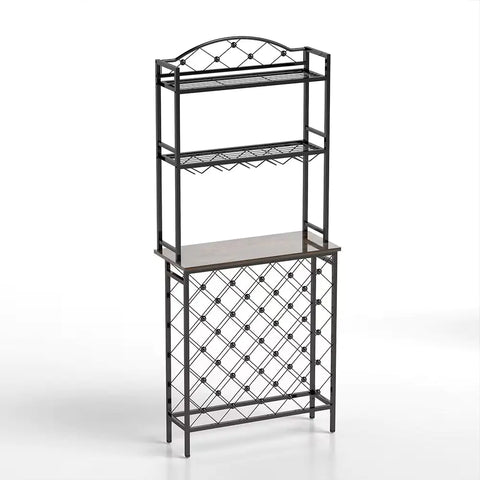 Tall Wine Holder Stand With Wine Glass Holder Frugal Finds Galore