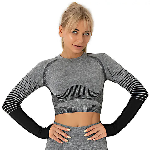 New Women's Yoga Top - Breathable Long Sleeve Fitness Set Frugal Finds Galore