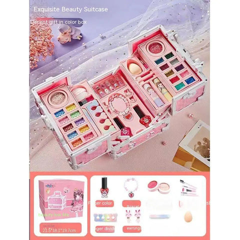 Children's Cosmetics Makeup Set Portable Box Simulation Nail Polish Play House Girl's Birthday Gift Frugal Finds Galore