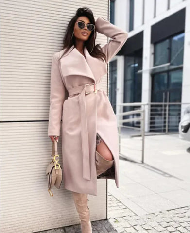 Women's V-Neck Tie Woolen Jacket Frugal Finds Galore