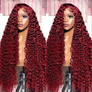 Transparent Lace Front Wig: Deep Remy Hair, 99J Burgundy Frugal Finds Galore