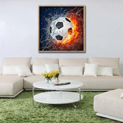 DIY 5D Diamond Painting Kit - Football On Fire (30x30cm) Frugal Finds Galore