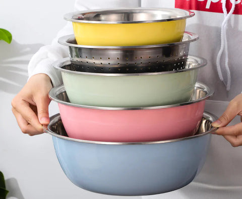 5-Piece Deep Stainless Steel Mixing Bowl Set Frugal Finds Galore