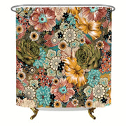 Colorful Bohemian Floral Waterproof Shower Curtain 72x72" Frugal Finds Galore