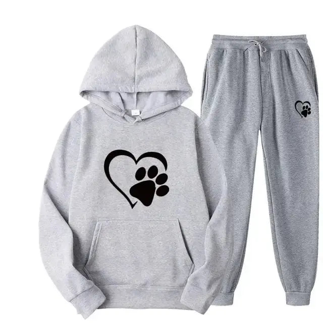 Dog Print Hoodie And Pants