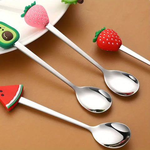Fruit Handle Stainless Steel Spoon and Fork Set of 2 Frugal Finds Galore