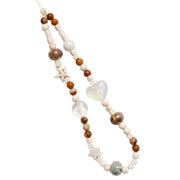 Phone Charm - Beaded Phone Lanyard - Cute Phone Chain Phone Bracelet with Natural Gemstone - Handmade Cell Phone Wristlet Strap for Women with Ceramic & Acrylic Beads (Brown) Frugal Finds Galore