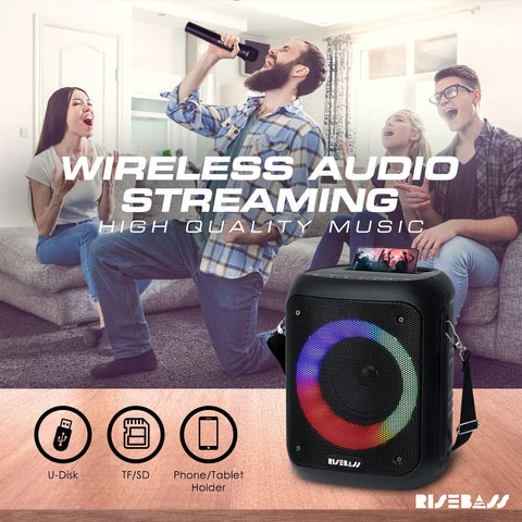 Portable Karaoke Machine with 2 Wireless Microphones Frugal Finds Galore