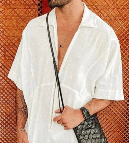 Men's Casual One-Piece Suit with Belted Overalls Frugal Finds Galore