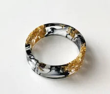 Colorful Handmade Resin Ring with Dried Flowers and Gold Foil Frugal Finds Galore