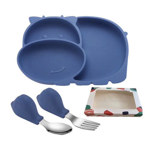 Silicone Baby Feeding Plate with Suction and Utensils Set Frugal Finds Galore