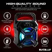 Portable Wireless Bluetooth Speaker with TWS Function - Rechargeable Bluetooth Speaker - LES flashing Lights Frugal Finds Galore