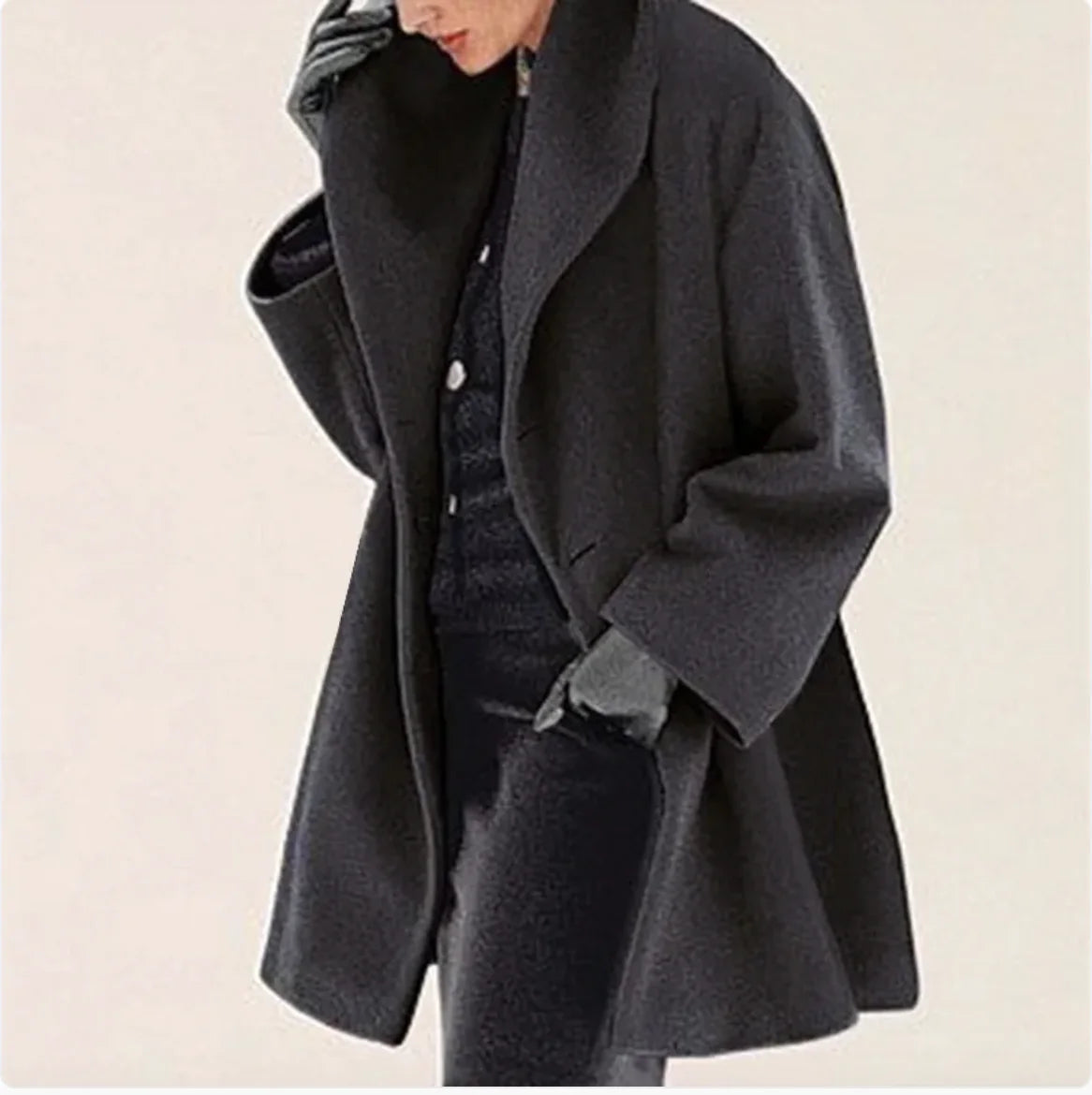 Loose Hooded Woolen Coat