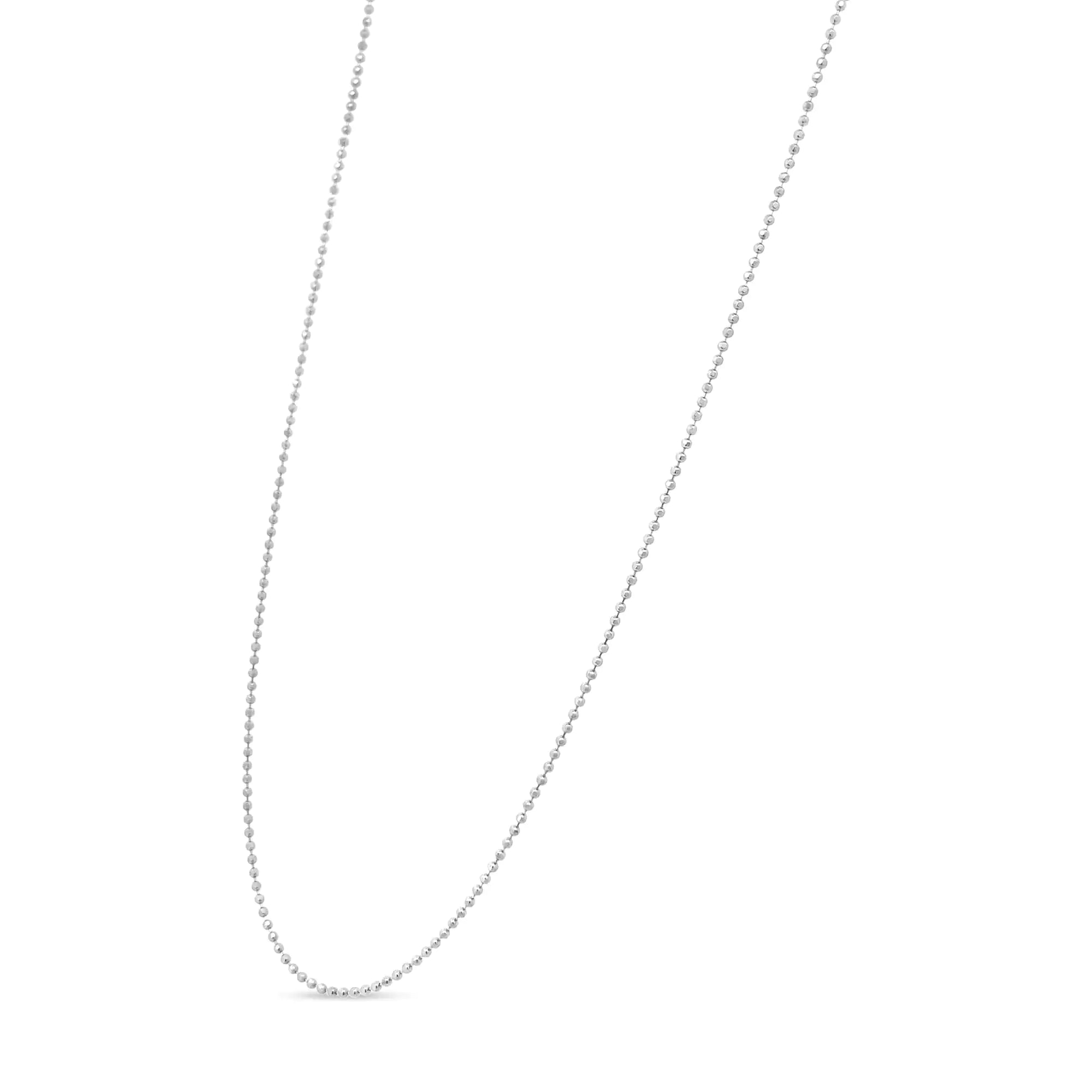 Sterling Silver 0.7mm Slim and Dainty Unisex 18" Inch Ball Bead Chain Necklace