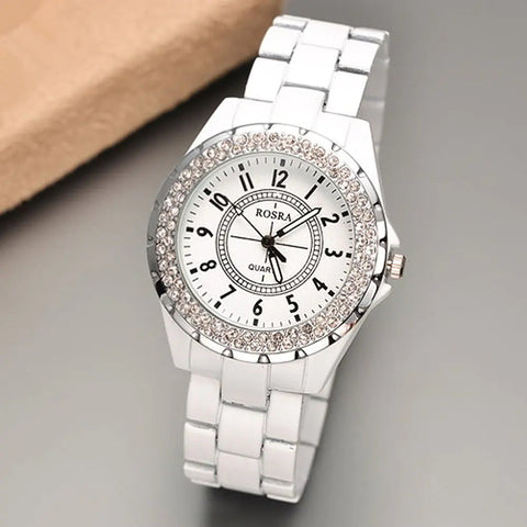Fashion Round Dial Diamond Women's Watch Frugal Finds Galore