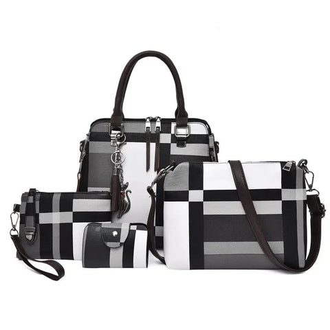 Fashion Retro Stitching Women's Handbag Purse Set Frugal Finds Galore